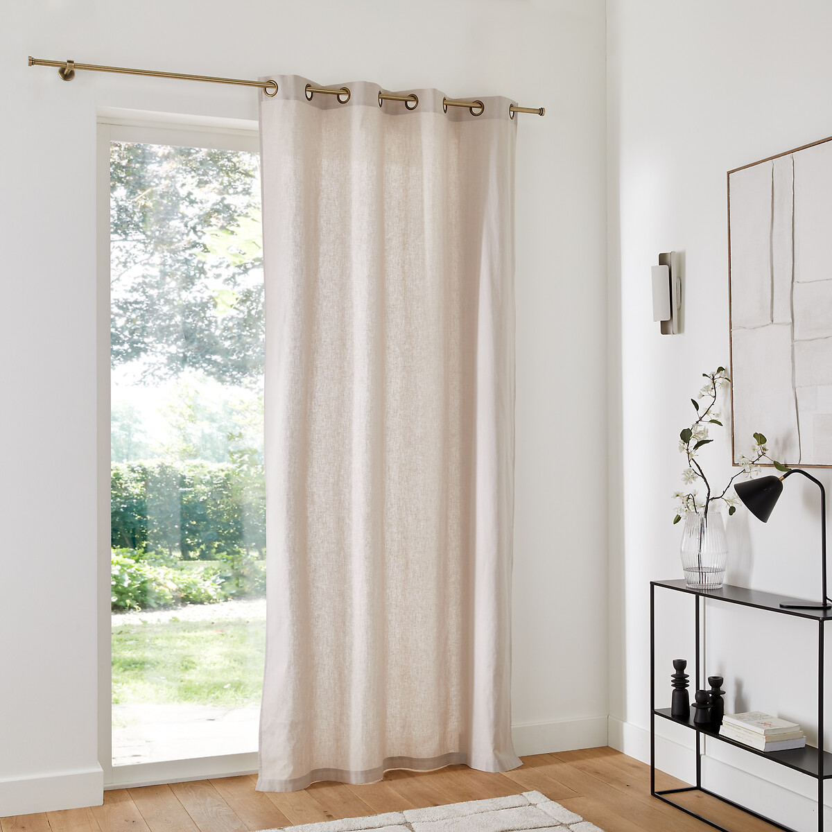 LA REDOUTE INTERIEURS<br>Cortina de meio linho com ilhós, Lincot