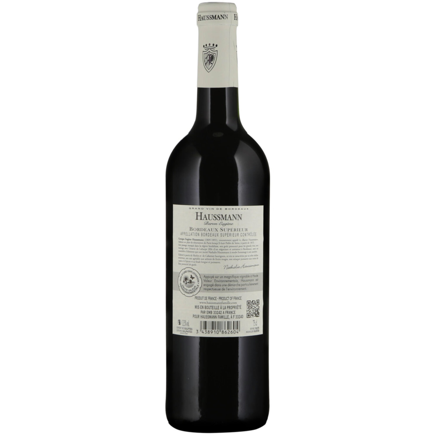 Bordeaux supérieur AOC Baron Eugène Haussmann -75cl