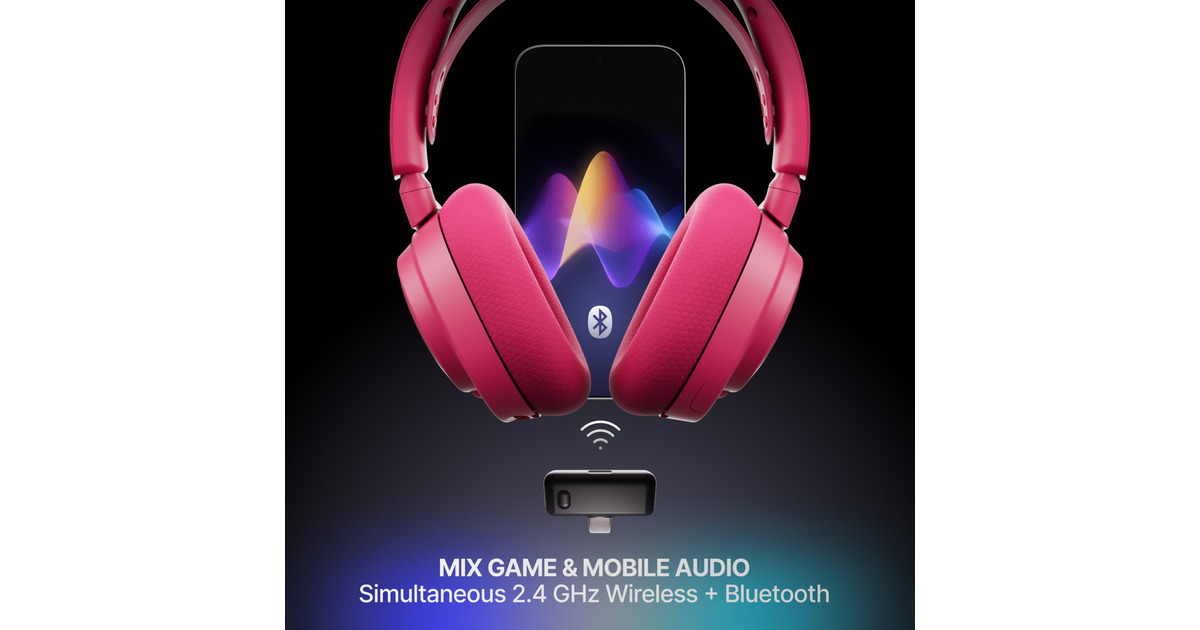 SteelSeriesArctis Nova 7 Wireless Gen 2 over-ear gaming headset  (Magenta, Pc, 2.4 GHz / Bluetooth)
