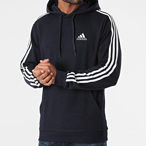 Sweat Capuche A Bandes GK9081 Bleu Marine