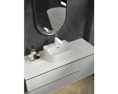 Jungborn THREE wastafel, 39 x 30 cm, glanzend wit, inclusief keramische afvoerplug