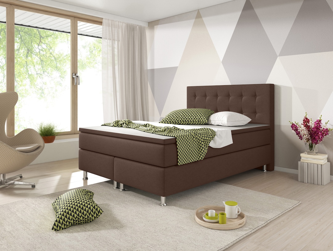 Boxspringbett KÖLN 140 x 200 cm braun