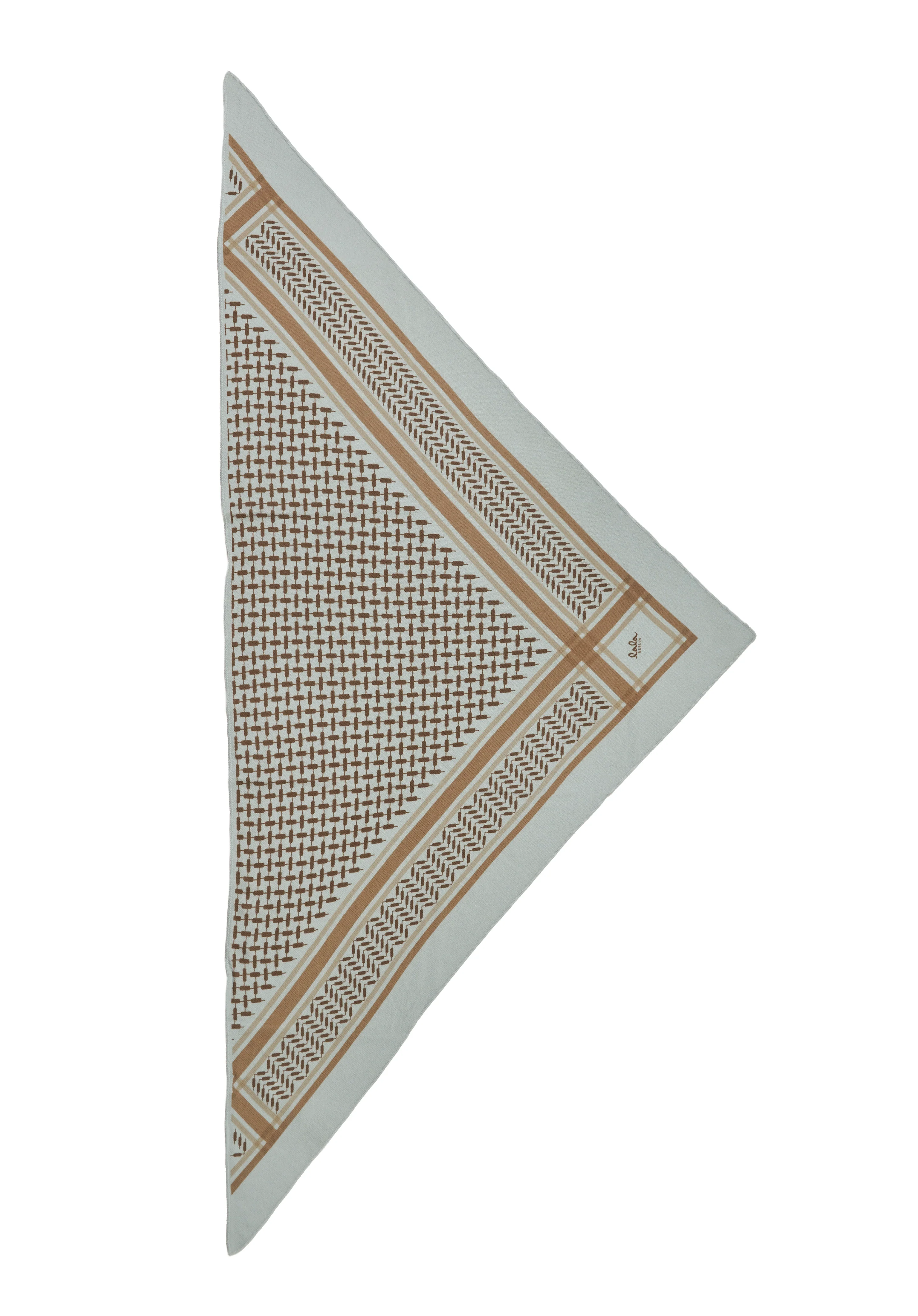 Lala Berlin  Triangle Trinity Colored M tørklæde - Brown on Blue