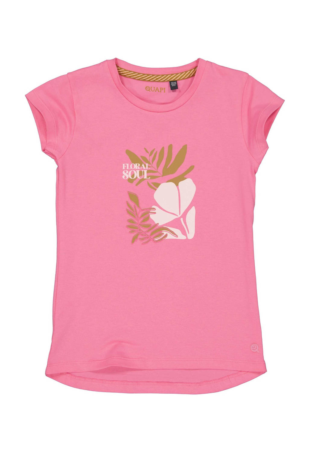 Quapi T-shirt BIBIAN met printopdruk roze