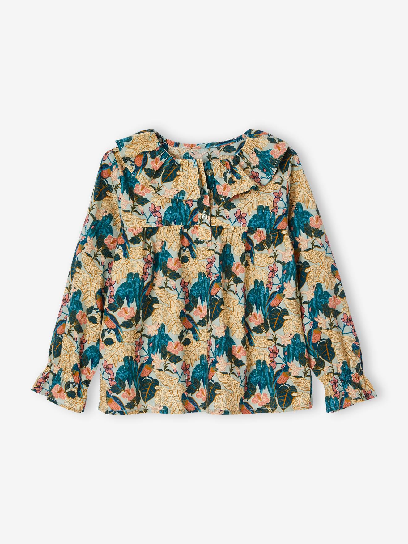 Blusa rosa com estampa floral para meninas