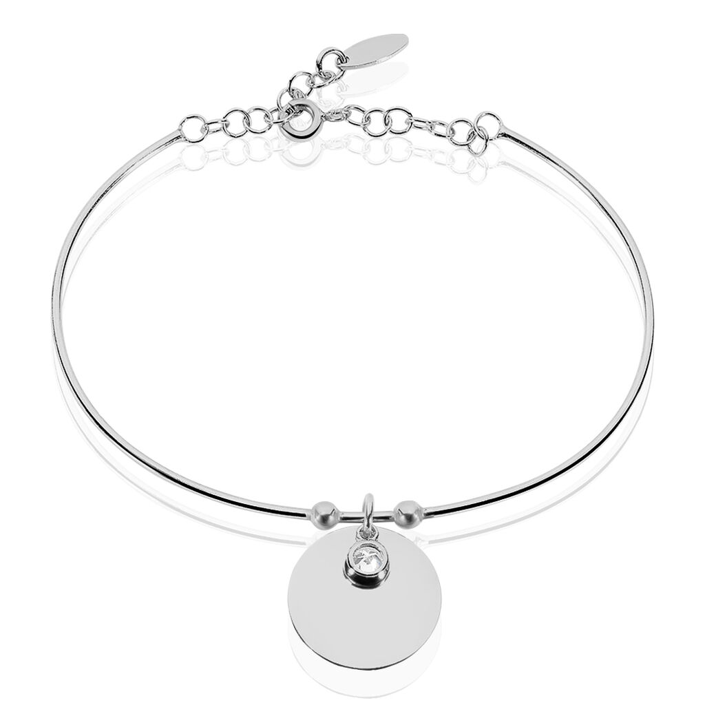 Bracelet Jonc Paula Argent Blanc Oxyde De Zirconium