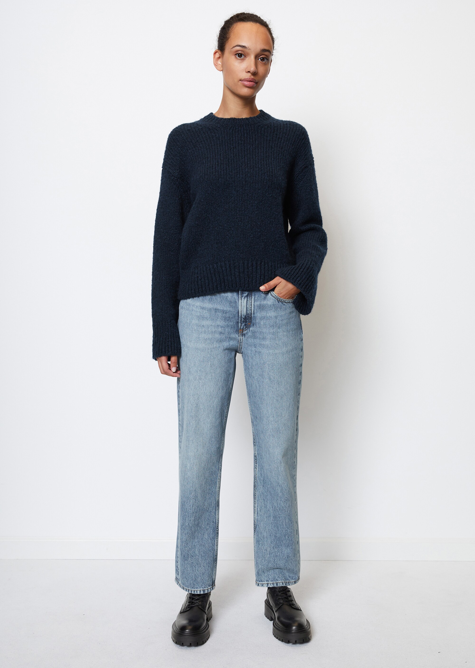 Strickpullover looseaus Schurwolle-Mix