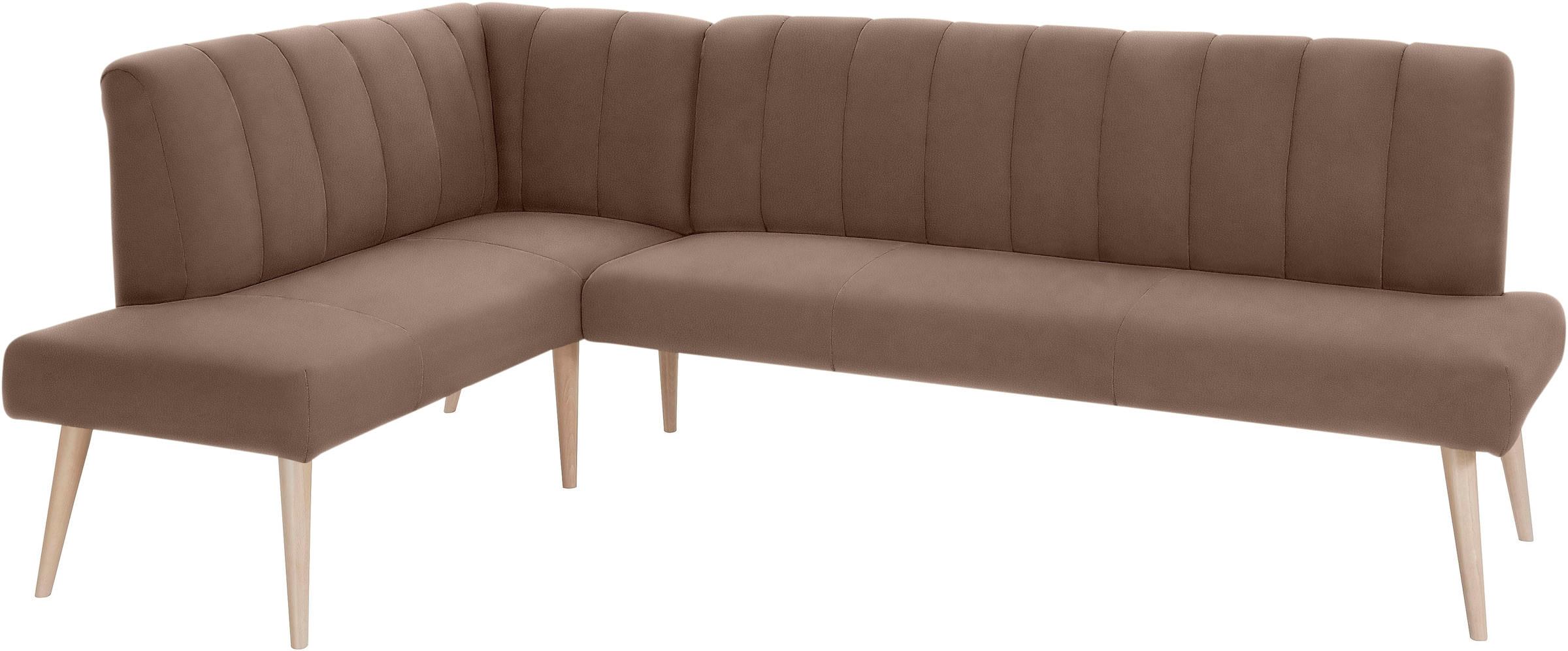 exxpo - sofa fashion Eckbank »Costa, moderne Rückensteppung, bequem und elegant, hoher Holzfuss« hochwertig verarbeitet, Frei im Raum stellbar