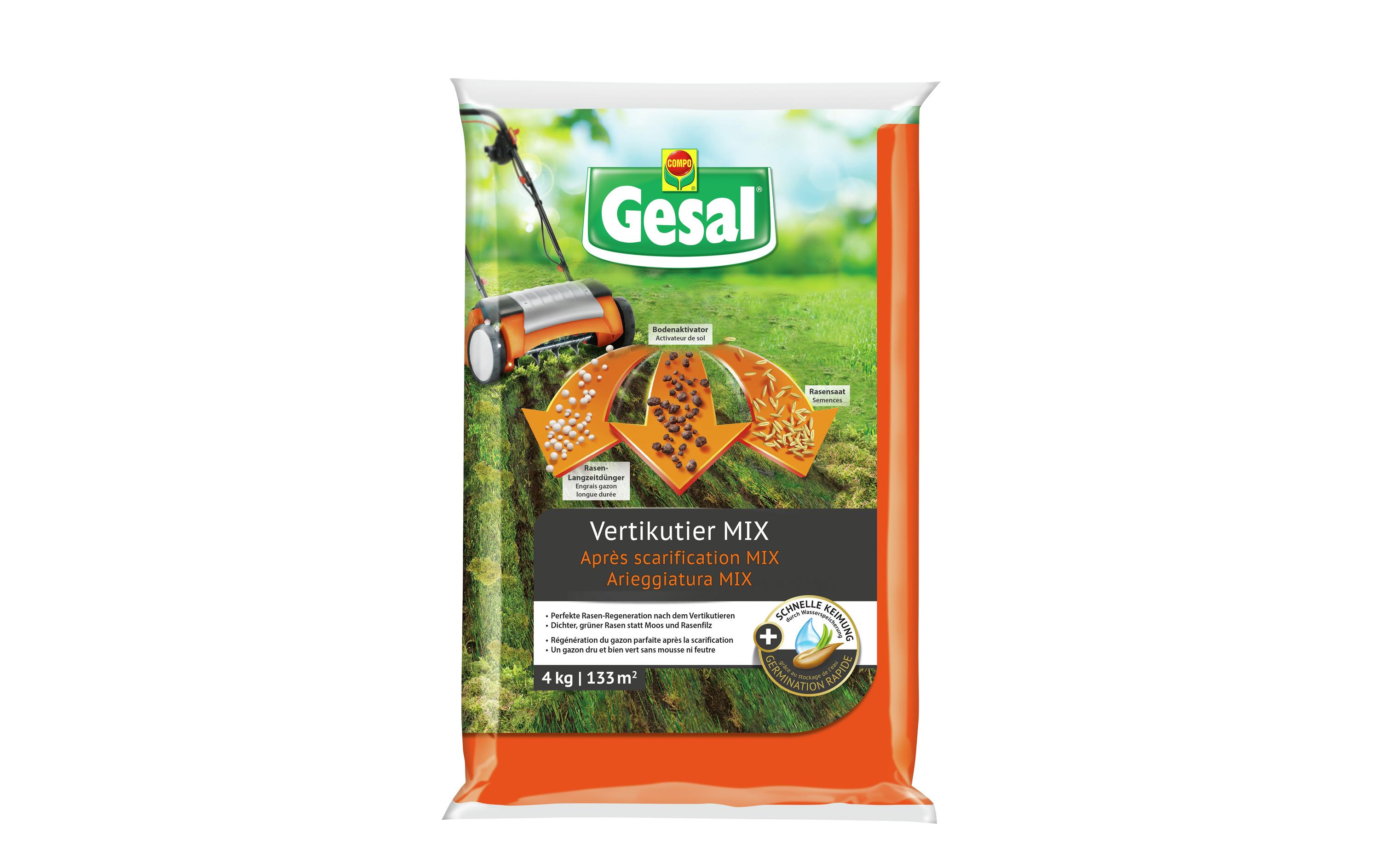 Vertikutier MiX 4 kgMix aus Rasendünger, Rasensamen und Bodenaktivator