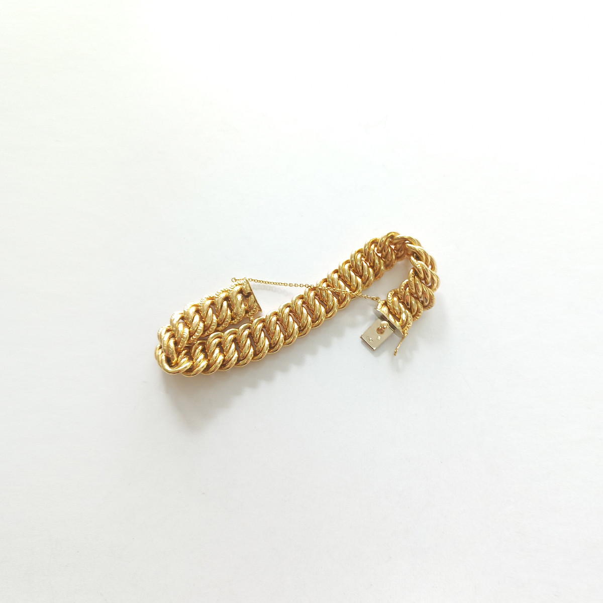 Bracelet d'occasion or 750 jaune maille américaine 18 cm