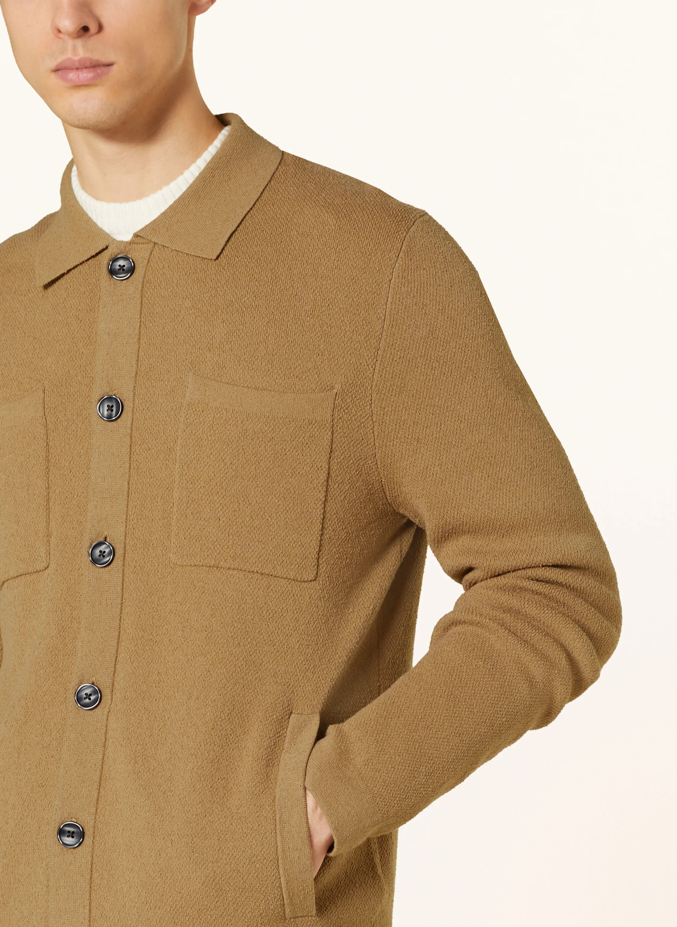 OLYMP Strickjacke Level Five body fit aus Schurwolle