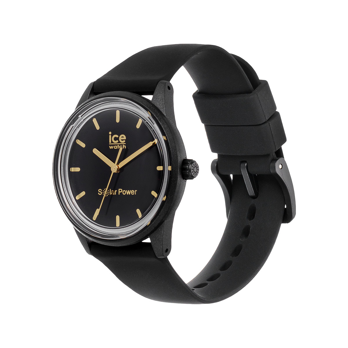 Montre Ice Watch femme solaire bracelet plastique noir