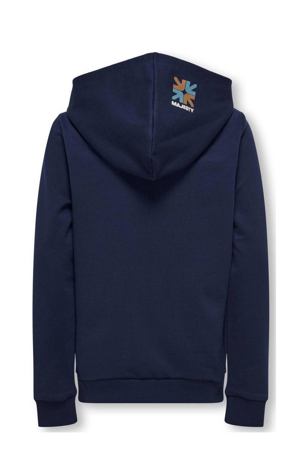 ONLY hoodie KOBMORGAN met printopdruk donkerblauw