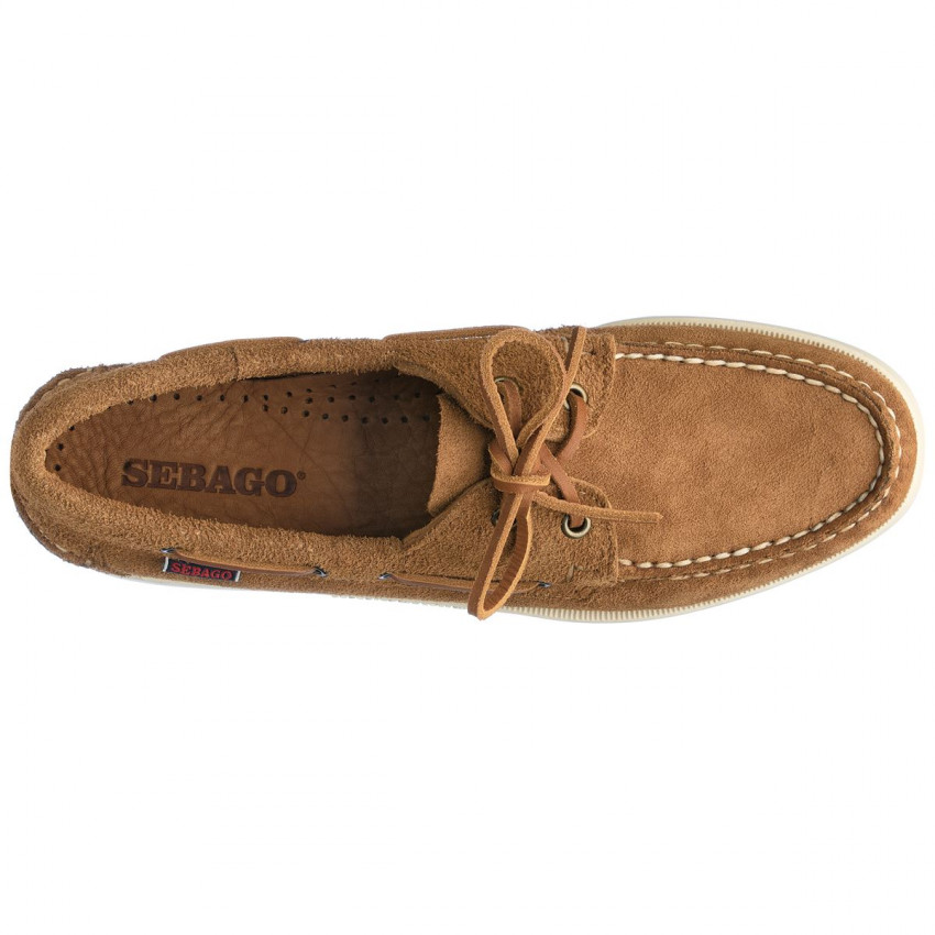 DOCKSIDES PORTLAND FLESH OUT Brown Cognac-Chaussures bateau pour femme en cuir suede