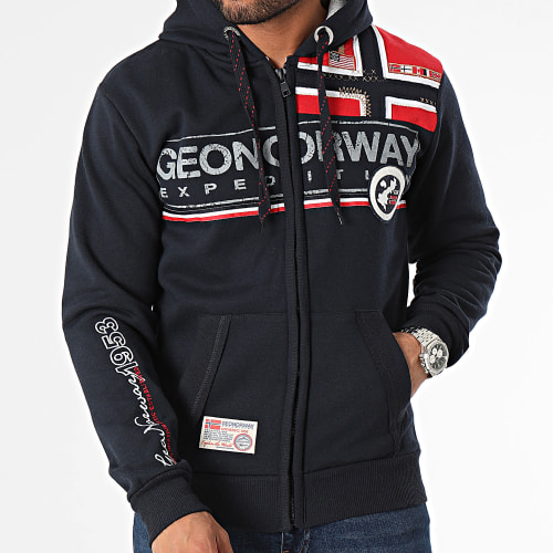 Sweat Zippé Capuche Bleu Marine