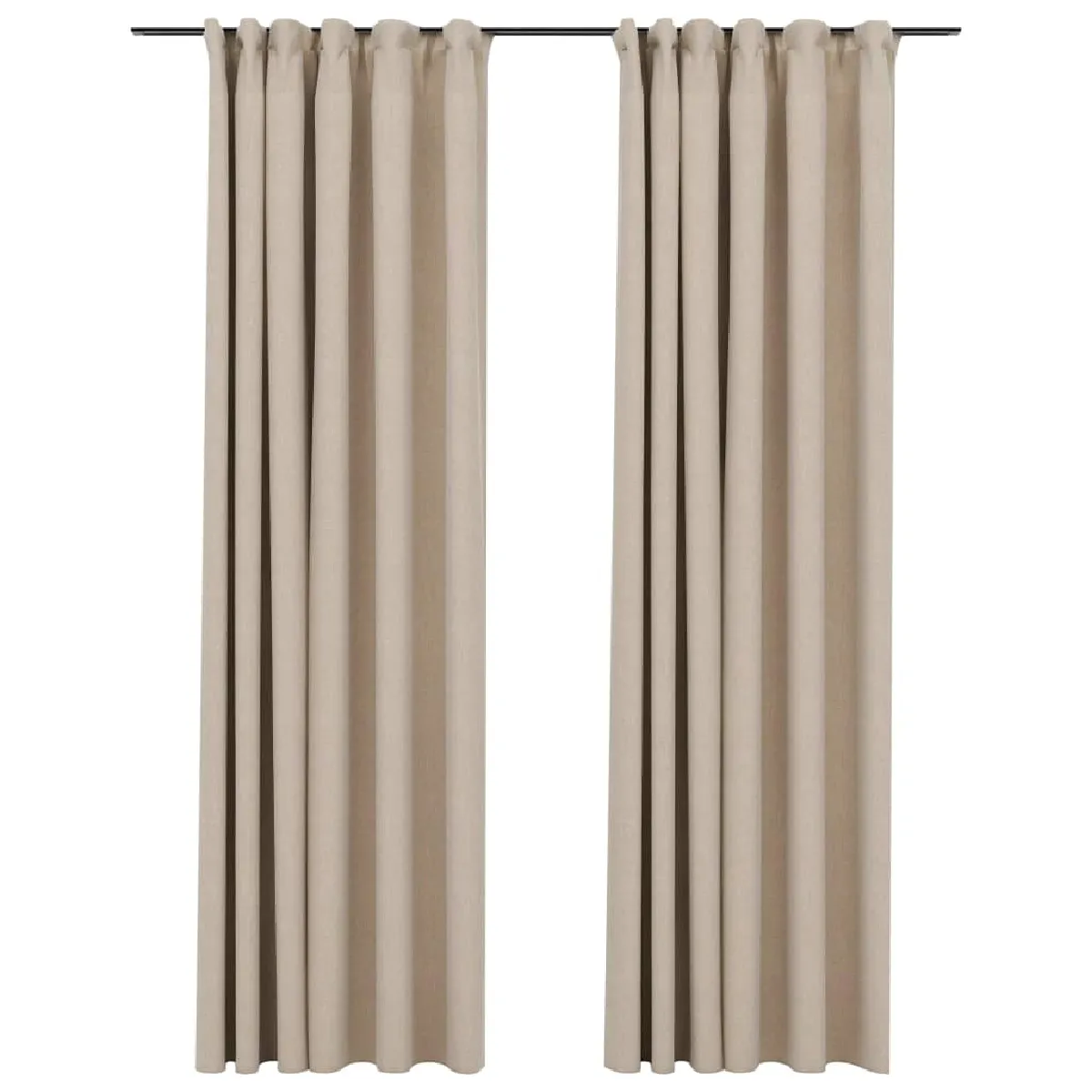 vidaXL Rideaux Occultants Aspect Lin - Beige - 140x225 cm
