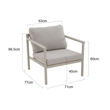 Loungeset Bram beige metaal
