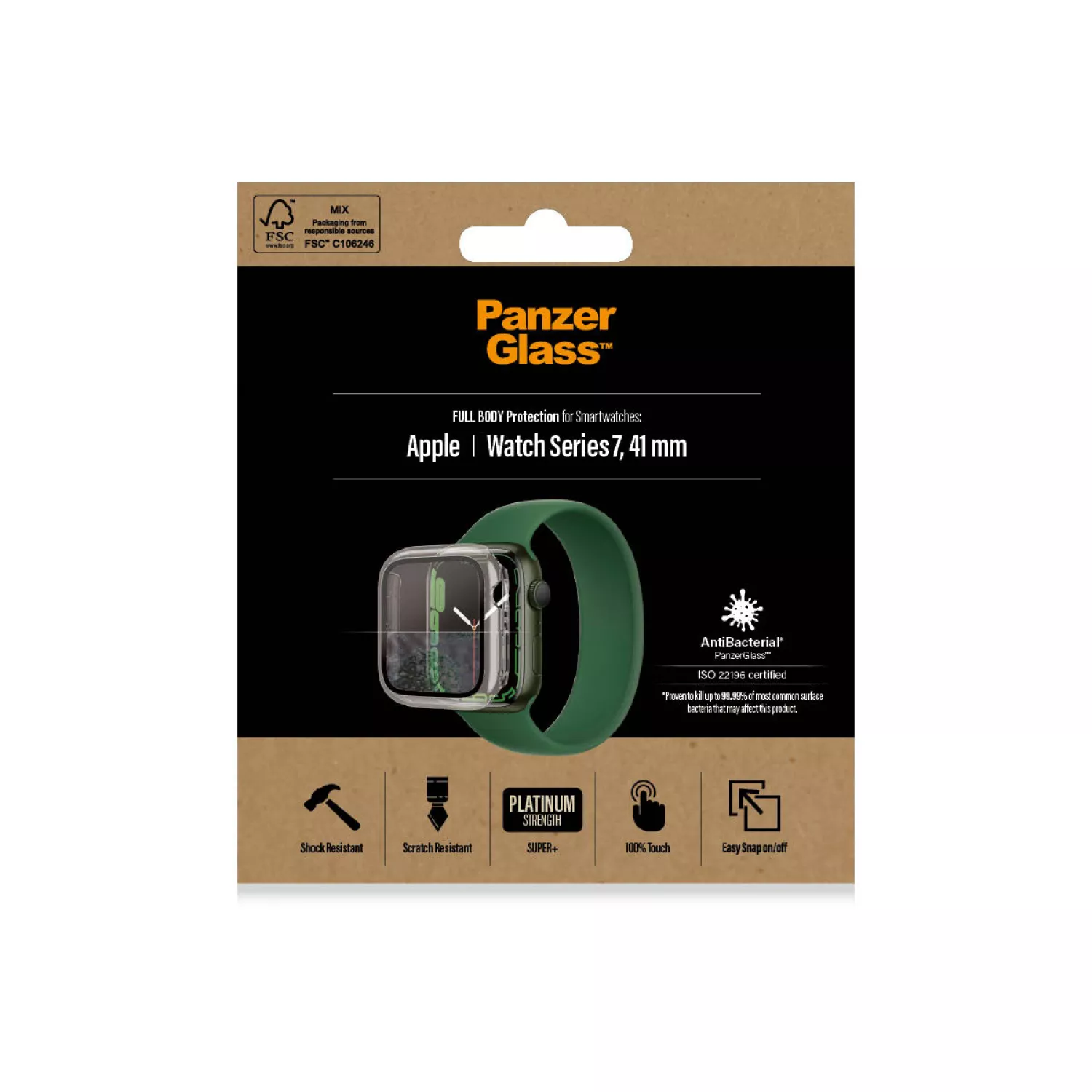 PanzerGlass Full Body Screen Protector for Apple Watch 7 + 8 41 mm 3658
