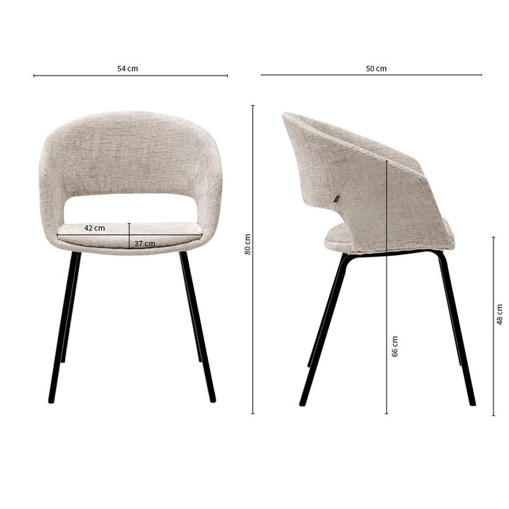Eetkamerstoel - Mette ecru | Modern design