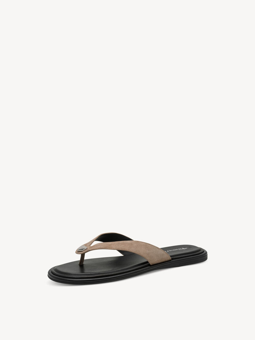 Leren Flip Flops - beige