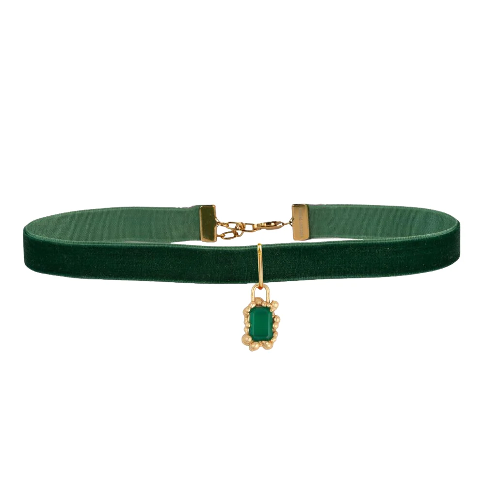 House of Vincent  String Of Orb Chronicles choker - forgyldt/grøn