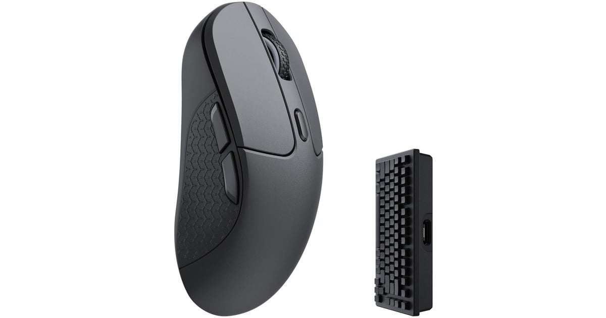 KeychronM3-A4 Wireless Mouse 4K-Version  (Zwart, 100 - 26.000 DPI, Bluetooth 5.1 | 2.4 Ghz | USB type-C kabel)