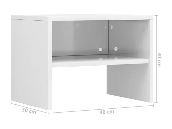 Table de chevet Blanc brillant 40 x 30 x 30 cm Aggloméré