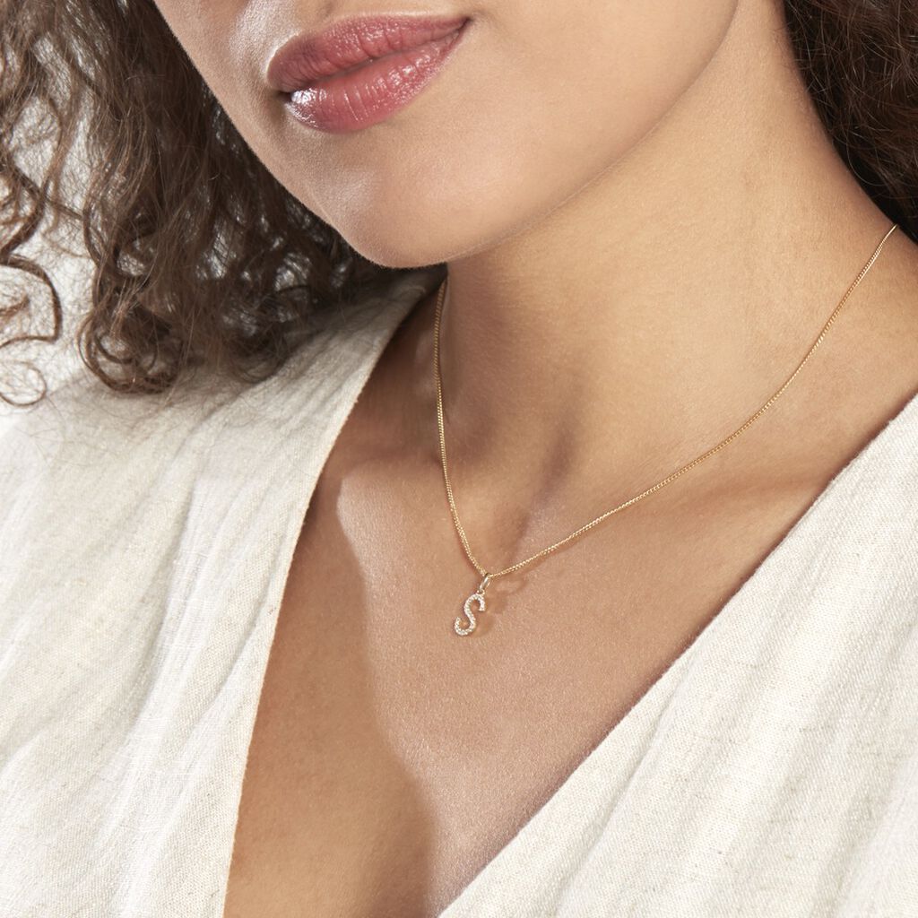 Pendentif Klementine Or Jaune Oxyde De Zirconium