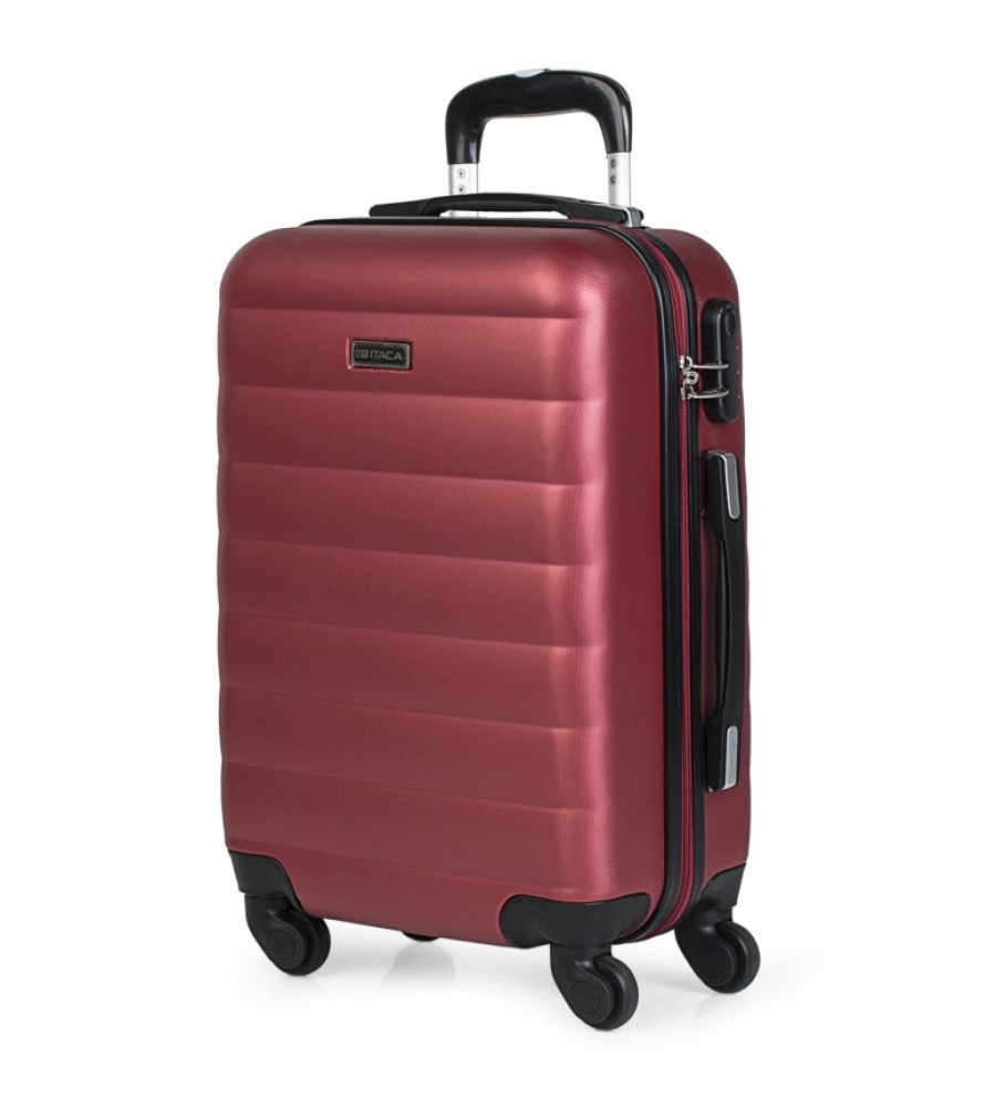 Mala de cabine rígida ITACA com 4 rodas, modelo 71250, cor bordô - 55 x 38 x 20 cm -