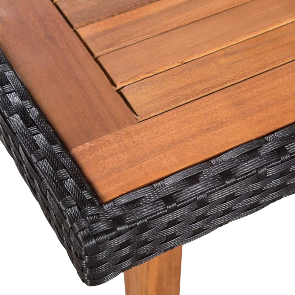 Mobilier à dîner de jardin 5 pièces résine tressée noir et marron