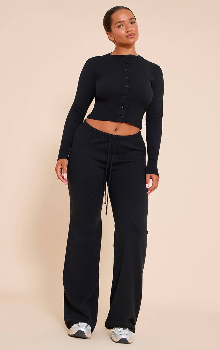 Noir Pantalon Taille Nouée En Maille Shape