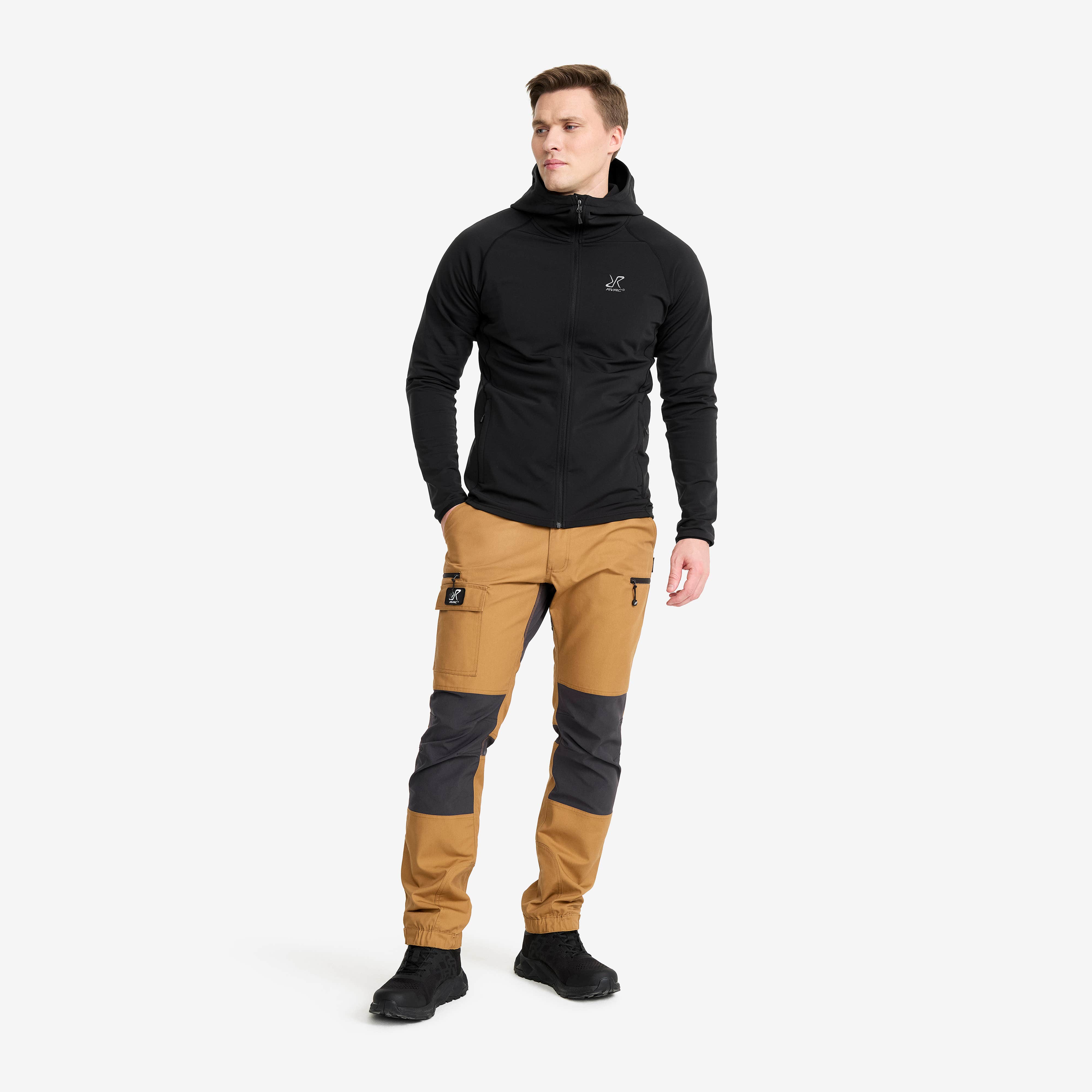Evolution Light Stretch Fleece Hoodie Herre Black