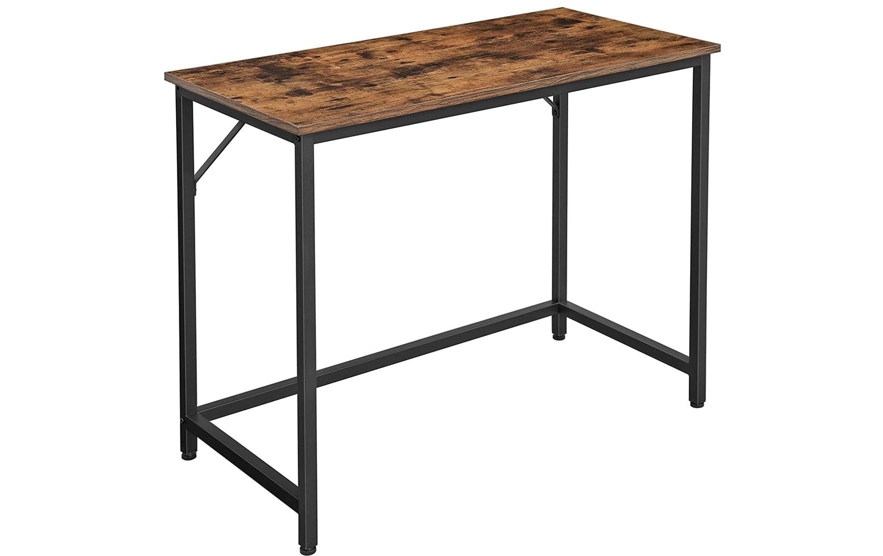 Konsolentisch 100 x 75 cm, Braun/SchwarzSchmaler Schreibtisch mit Stahlrahmen