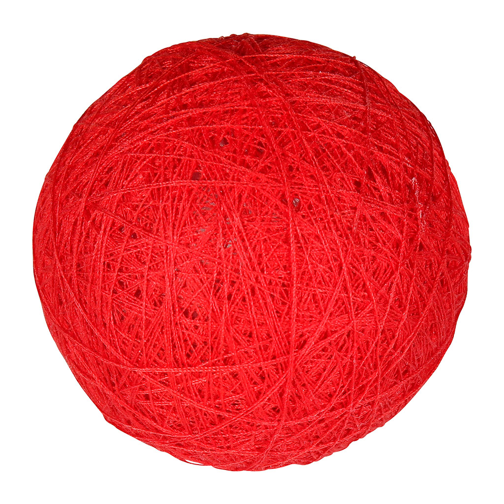 Boule tissu rouge D 6cm