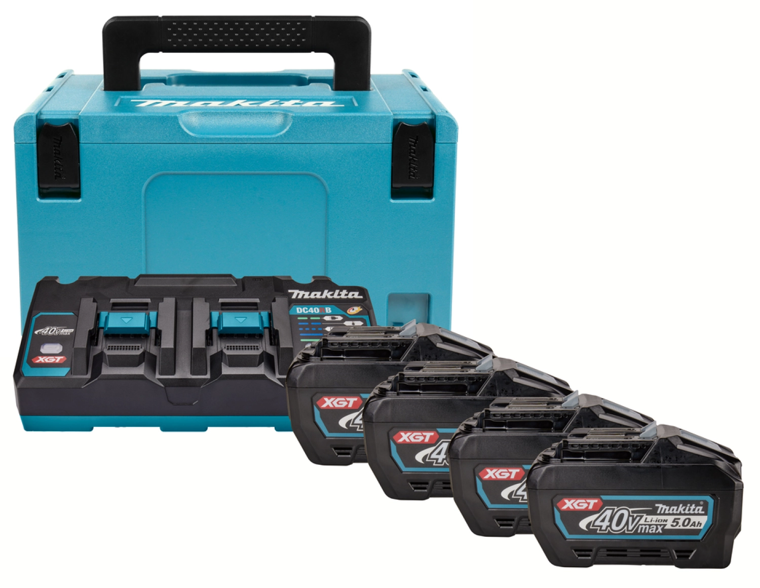 Makita 191U42-2 40V XGT Li-Ion accu starterset (4x 5.0Ah)   duolader in Mbox