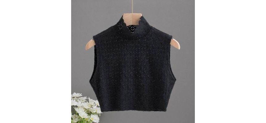 Hazie - Tanktop met kanten kraag en hoge hals