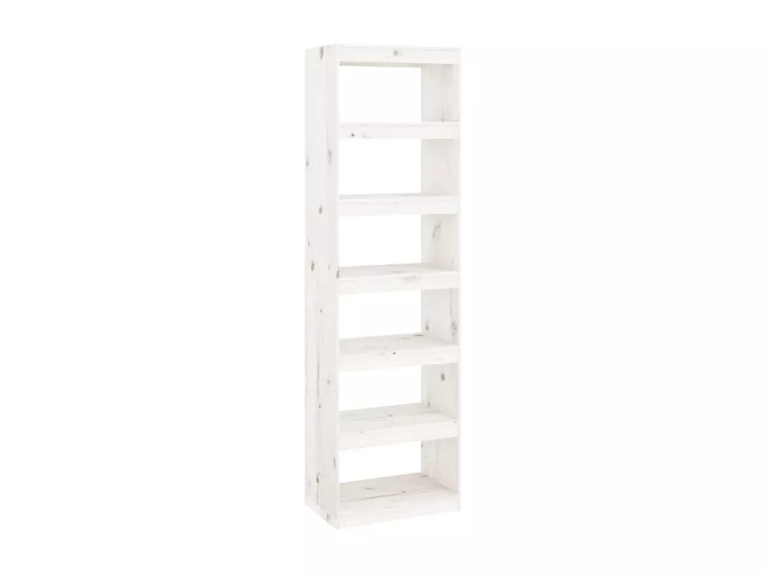 Bibliothèque/Séparateur de pièce Blanc 60x30x199,5cm Pin solide