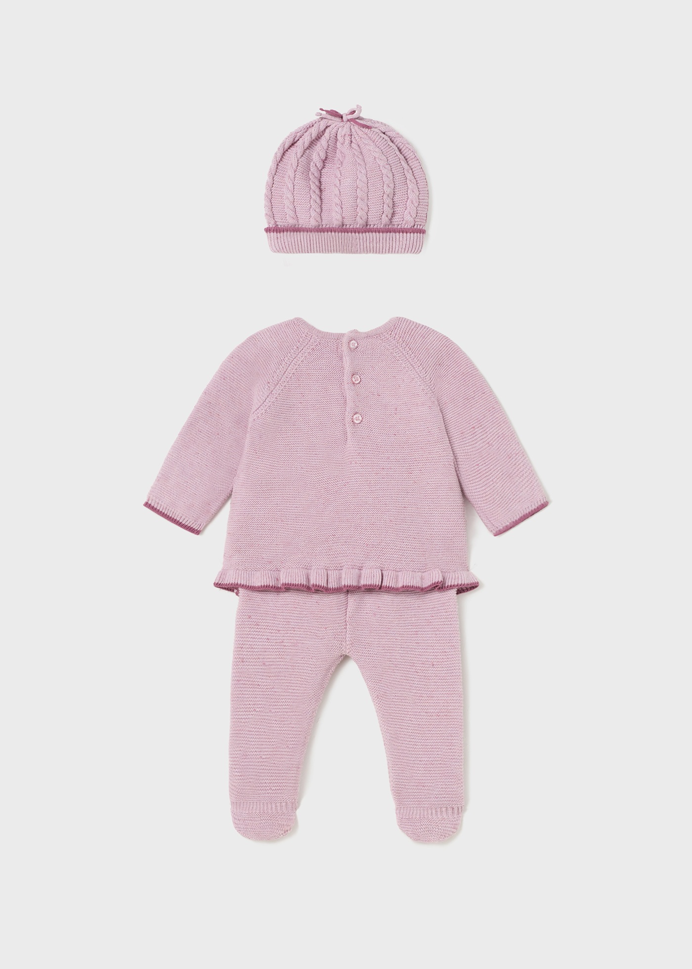 Conjunto de malha de algodão Better Cotton de 3 peças para recém-nascido