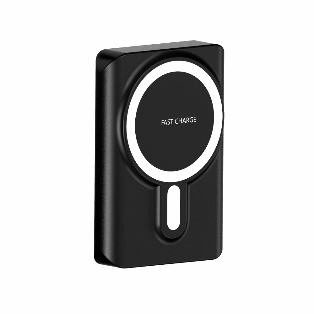 (38.5W) 10000mAh MagSafe Magnetisches Qi Wireless USB C Ladegerät Powerbank Soft Touch   LED Anzeige - Schwarz