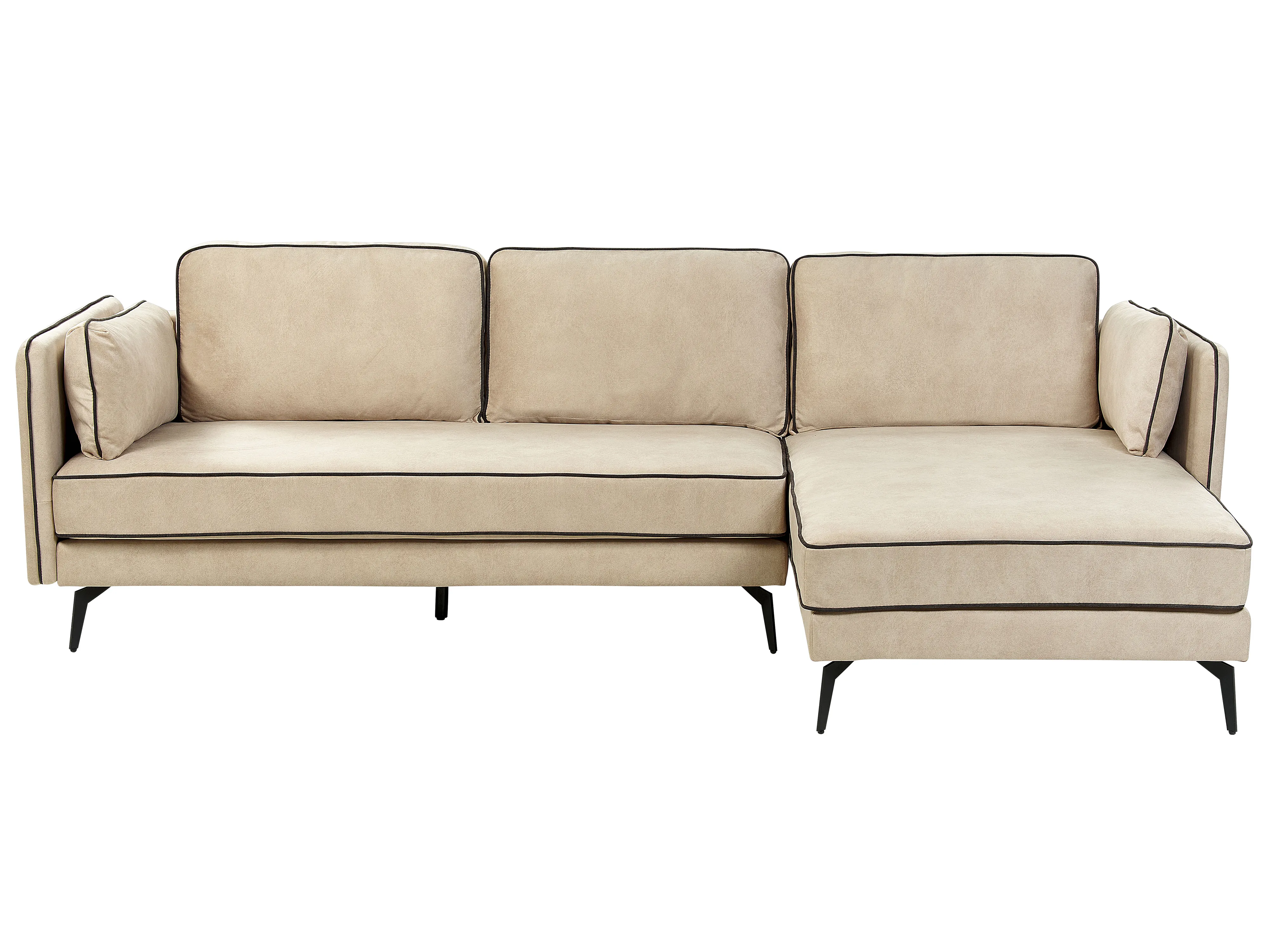 Hoekbank 3-zits ALTAN Fluweel Beige linkszijdig