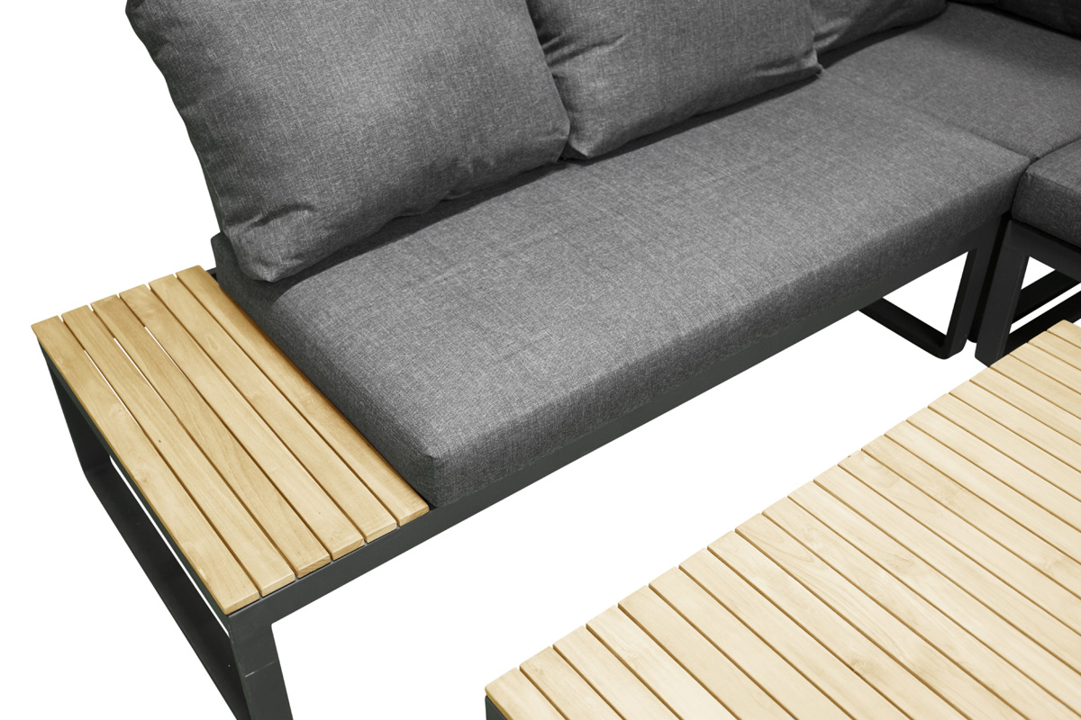 Loungeset Arvin - 2 delig - met zitkussens Donkergrijs