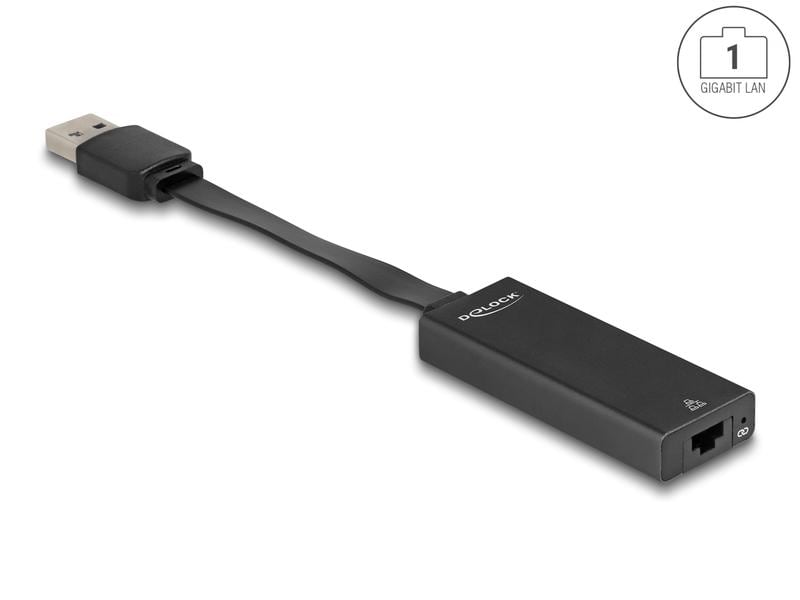 Delock Netzwerk-Adapter USB Typ-A – RJ45, 1 Gbps Delock USB Typ-A Adapter zu Gigabit LAN slim