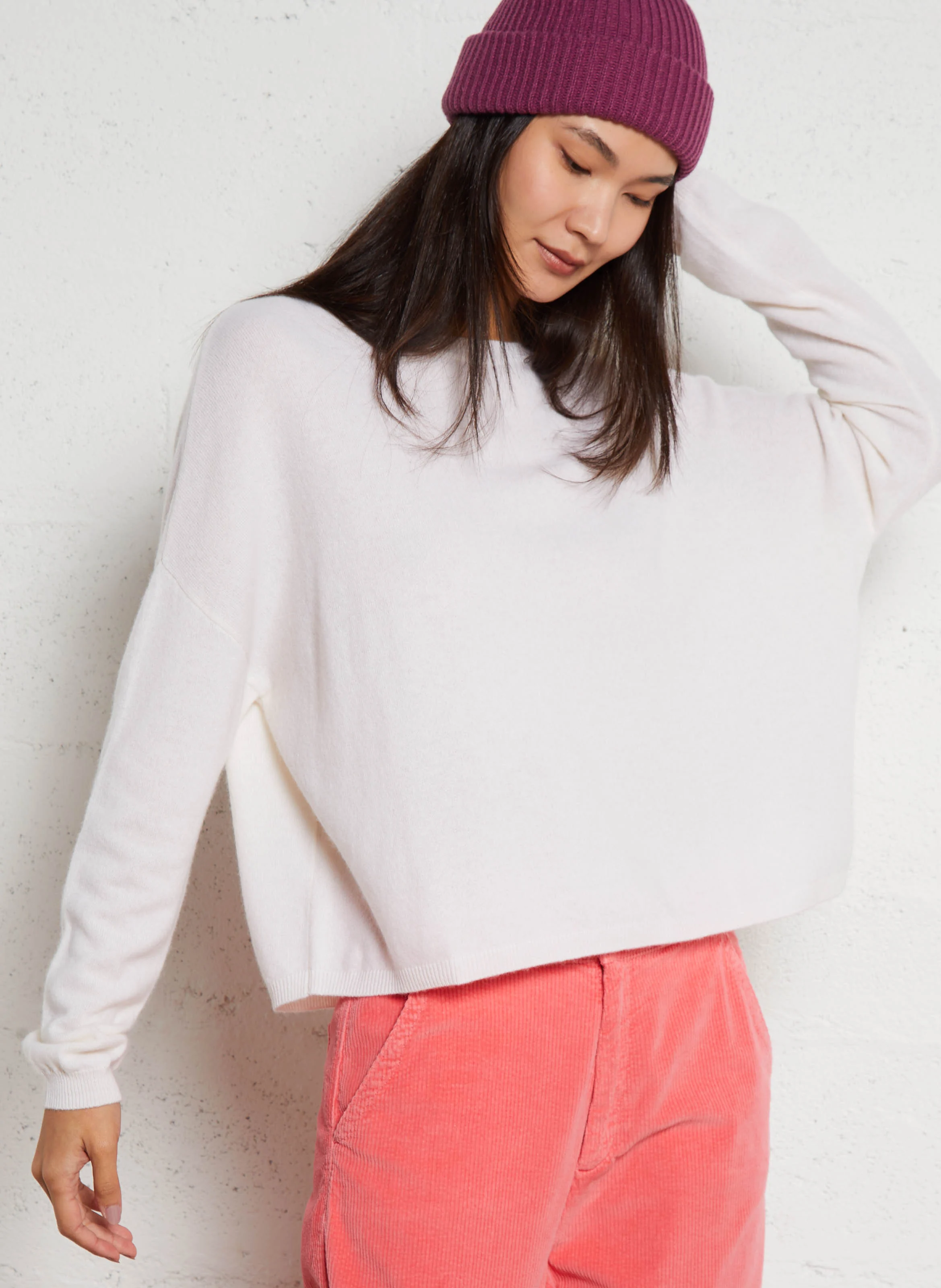 MONA - Pull col bateau en cachemire | Blanc