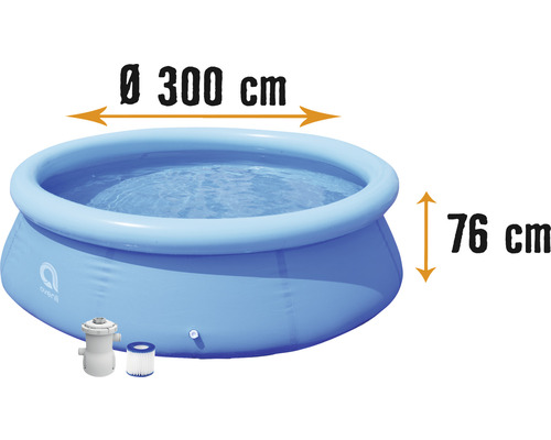 Opzetzwembad Fast Set Pool PVC rond Ø 300x76 cm incl. filtersysteem & reparatieset blauw