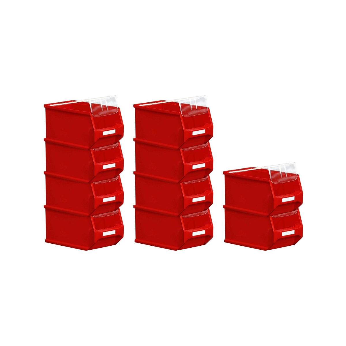 PROREGAL Value Pack 10 x Rode Opbergdoos 3.0 Met Deksel HxBxD 12,5 x 14,5 x 23,5 cm 2,8 Liter Opbergcontainer Opbergdoos