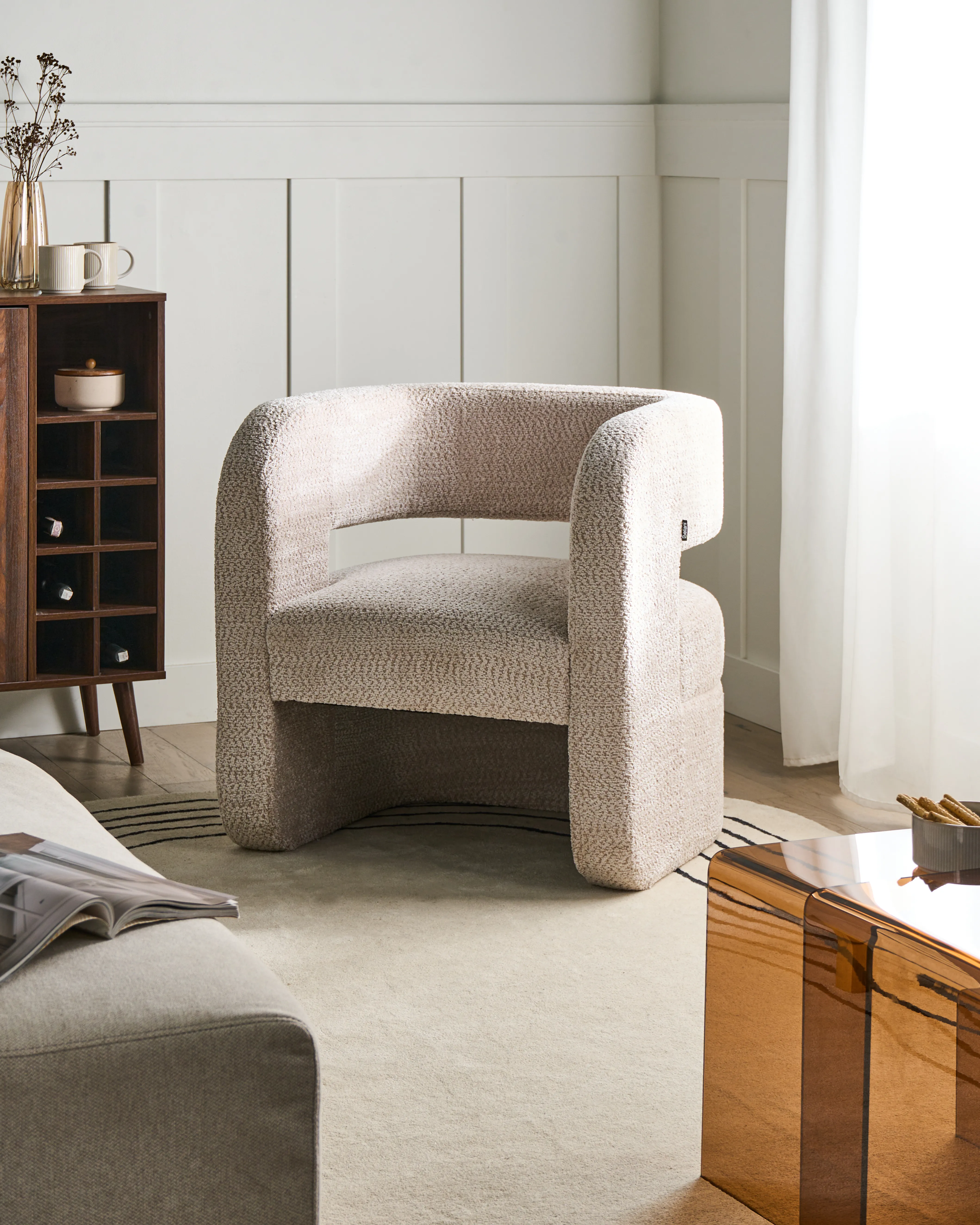Fauteuil VIDSEL Chenille Beige