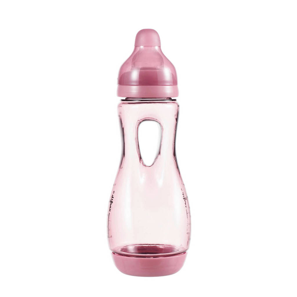 erg fijne flesHandgreep Babyfles - 240 ml - Roze