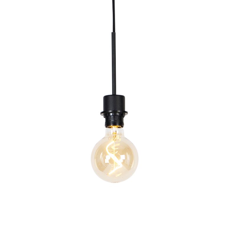 Moderne hanglamp zwart zonder kap - Combi 1