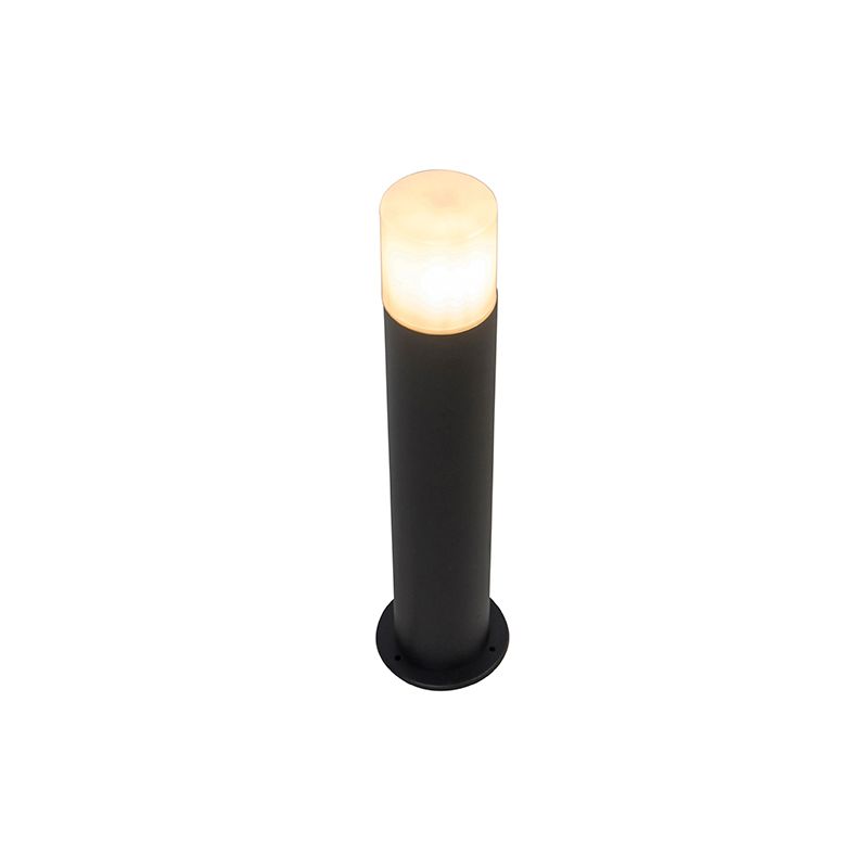 Buitenlamp zwart met opaal witte kap 50 cm - Odense