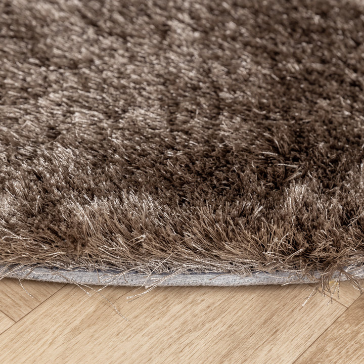 Rond hoogpolig vloerkleed - Glorious Zilver/Grijs | Luxe